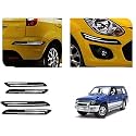 Auto Beast Rubber Car Bumper Protector Guard with DoubleChrome Strip Compatible with Mitsubishi Pajero Car | Car Bumper Protector Set 4