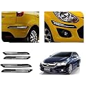 Auto Beast Rubber Car Bumper Protector Guard with Double Chrome Strip Compatible with City 2017 Car | Car Bumper Protector Set 4