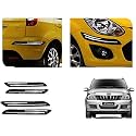 Auto Beast Rubber Car Bumper Protector Guard with DoubleChrome Strip Compatible with Mahindra Quanto Car | Car Bumper Protector Set 4