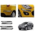 Auto Beast Rubber Car Bumper Protector Guard with DoubleChrome Strip Compatible with Mitsubishi Pajero Sport Car | Car Bumper Protector Set 4