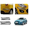 Auto Beast Rubber Car Bumper Protector Guard with DoubleChrome Strip Compatible with Maruti Suzuki Swift Dzire Type 2 Car | Car Bumper Protector Set 4
