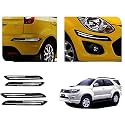 Auto Beast Rubber Car Bumper Protector Guard with DoubleChrome Strip Compatible with Toyota Compatible withtuner Old Car | Car Bumper Protector Set 4