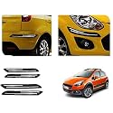 Auto Beast Rubber Car Bumper Protector Guard with DoubleChrome Strip Compatible with Aventura Car | Car Bumper Protector Set 4