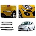 Auto Beast Rubber Car Bumper Protector Guard with DoubleChrome Strip Compatible with Maruti Suzuki Swift Type 1 Car | Car Bumper Protector Set 4