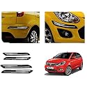 Auto Beast Rubber Car Bumper Protector Guard with DoubleChrome Strip Compatible with Tata Bolt Car | Car Bumper Protector Set 4