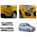 Auto Beast Rubber Car Bumper Protector Guard with DoubleChrome Strip Compatible with Maruti Suzuki WagonR 2010 Car | Car Bumper Protector Set 4