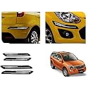 Auto Beast Rubber Car Bumper Protector Guard with DoubleChrome Strip Compatible with Mahindra XUV 500 2015 Car | Car Bumper Protector Set 4