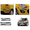 Auto Beast Rubber Car Bumper Protector Guard with DoubleChrome Strip Compatible with Renault Duster Car | Car Bumper Protector Set 4