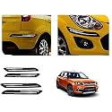Auto Beast Rubber Car Bumper Protector Guard with DoubleChrome Strip Compatible with Maruti Suzuki Vitara Brezza Car | Car Bumper Protector Set 4