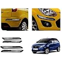 Auto Beast Rubber Car Bumper Protector Guard with DoubleChrome Strip Compatible with Tata Indica Vista Car | Car Bumper Protector Set 4