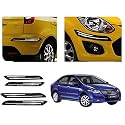 Auto Beast Rubber Car Bumper Protector Guard with DoubleChrome Strip Compatible with City Ivtech Car | Car Bumper Protector Set 4