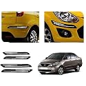 Auto Beast Rubber Car Bumper Protector Guard with DoubleChrome Strip Compatible with Tata Indigo Car | Car Bumper Protector Set 4