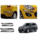 Auto Beast Rubber Car Bumper Protector Guard with DoubleChrome Strip Compatible with Mahindra Rexton Car | Car Bumper Protector Set 4