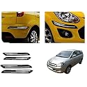 Auto Beast Rubber Car Bumper Protector Guard with DoubleChrome Strip Compatible with Toyota Innova 2005 2012 Car | Car Bumper Protector Set 4