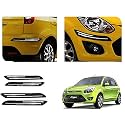 Auto Beast Rubber Car Bumper Protector Guard with DoubleChrome Strip Compatible with Compatible withd F.i.g.o Type 1 Car | Car Bumper Protector Set 4