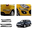 Auto Beast Rubber Car Bumper Protector Guard with DoubleChrome Strip Compatible with Santa Fe Car | Car Bumper Protector Set 4