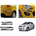 Auto Beast Rubber Car Bumper Protector Guard with DoubleChrome Strip Compatible with Maruti Suzuki Swift Dzire Type 1 Car | Car Bumper Protector Set 4