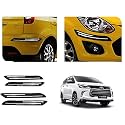 Auto Beast Rubber Car Bumper Protector Guard with DoubleChrome Strip Compatible with Toyota Innova Crysta 2019 Car | Car Bumper Protector Set 4
