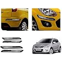 Auto Beast Rubber Car Bumper Protector Guard with DoubleChrome Strip Compatible with I20 Type 1 Car | Car Bumper Protector Set 4