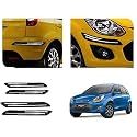 Auto Beast Rubber Car Bumper Protector Guard with DoubleChrome Strip Compatible with Compatible withd F.i.g.o Type 2 Car | Car Bumper Protector Set 4