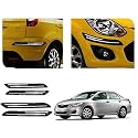 Auto Beast Rubber Car Bumper Protector Guard with DoubleChrome Strip Compatible with Toyota Corolla Car | Car Bumper Protector Set 4
