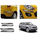 Auto Beast Rubber Car Bumper Protector Guard with DoubleChrome Strip Compatible with Skoda kodiaq Car | Car Bumper Protector Set 4