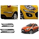 Auto Beast Rubber Car Bumper Protector Guard with Double Chrome Strip Compatible with Avventura Car | Car Bumper Protector Set 4