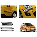 Auto Beast Rubber Car Bumper Protector Guard with DoubleChrome Strip Compatible with Tata Tiago Car | Car Bumper Protector Set 4