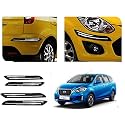 Auto Beast Rubber Car Bumper Protector Guard with DoubleChrome Strip Compatible with Datsun Go 2020 Car | Car Bumper Protector Set 4