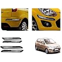 Auto Beast Rubber Car Bumper Protector Guard with DoubleChrome Strip Compatible with I10 Type 1 Car | Car Bumper Protector Set 4