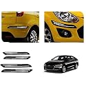 Auto Beast Rubber Car Bumper Protector Guard with DoubleChrome Strip Compatible with Elantra 2018 Car | Car Bumper Protector Set 4