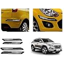 Auto Beast Rubber Car Bumper Protector Guard with DoubleChrome Strip Compatible with Tucson Car | Car Bumper Protector Set 4