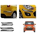 Auto Beast Rubber Car Bumper Protector Guard with DoubleChrome Strip Compatible with Maruti Suzuki Alto K10 New Car | Car Bumper Protector Set 4