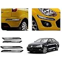 Auto Beast Rubber Car Bumper Protector Guard with DoubleChrome Strip Compatible with Volkswagen Jetta Type 2 Car | Car Bumper Protector Set 4