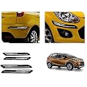Auto Beast Rubber Car Bumper Protector Guard with Double Chrome Strip Compatible with WRV Car | Car Bumper Protector Set 4