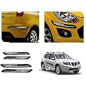 Auto Beast Rubber Car Bumper Protector Guard with DoubleChrome Strip Compatible with Nissan Terrano Car | Car Bumper Protector Set 4