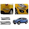 Auto Beast Rubber Car Bumper Protector Guard with DoubleChrome Strip Compatible with MG Gloster Car | Car Bumper Protector Set 4