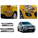 Auto Beast Rubber Car Bumper Protector Guard with DoubleChrome Strip Compatible with Volkswagen Tiguan Car | Car Bumper Protector Set 4