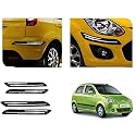 Auto Beast Rubber Car Bumper Protector Guard with DoubleChrome Strip Compatible with Spark Car | Car Bumper Protector Set 4