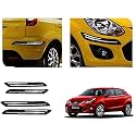Auto Beast Rubber Car Bumper Protector Guard with DoubleChrome Strip Compatible with Toyota Glanza Car | Car Bumper Protector Set 4