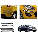 Auto Beast Rubber Car Bumper Protector Guard with DoubleChrome Strip Compatible with Verna 2020 Car | Car Bumper Protector Set 4