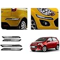 Auto Beast Rubber Car Bumper Protector Guard with Double Chrome Strip Compatible with Palio Car | Car Bumper Protector Set 4