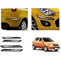 Auto Beast Rubber Car Bumper Protector Guard with DoubleChrome Strip Compatible with Maruti Suzuki Alto K10 Old Car | Car Bumper Protector Set 4