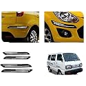 Auto Beast Rubber Car Bumper Protector Guard with DoubleChrome Strip Compatible with Maruti Suzuki Omni Car | Car Bumper Protector Set 4