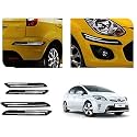 Auto Beast Rubber Car Bumper Protector Guard with DoubleChrome Strip Compatible with Toyota Prius Car | Car Bumper Protector Set 4