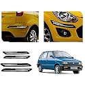 Auto Beast Rubber Car Bumper Protector Guard with DoubleChrome Strip Compatible with Maruti Suzuki 800 Car | Car Bumper Protector Set 4
