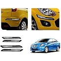 Auto Beast Rubber Car Bumper Protector Guard with DoubleChrome Strip Compatible with Amaze Type 1 Car | Car Bumper Protector Set 4