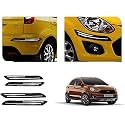 Auto Beast Rubber Car Bumper Protector Guard with DoubleChrome Strip Compatible with Compatible withd Aspire Free Style Car | Car Bumper Protector Set 4