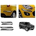 Auto Beast Rubber Car Bumper Protector Guard with DoubleChrome Strip Compatible with Hummer H3 Car | Car Bumper Protector Set 4
