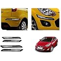 Auto Beast Rubber Car Bumper Protector Guard with DoubleChrome Strip Compatible with Elantra Car | Car Bumper Protector Set 4